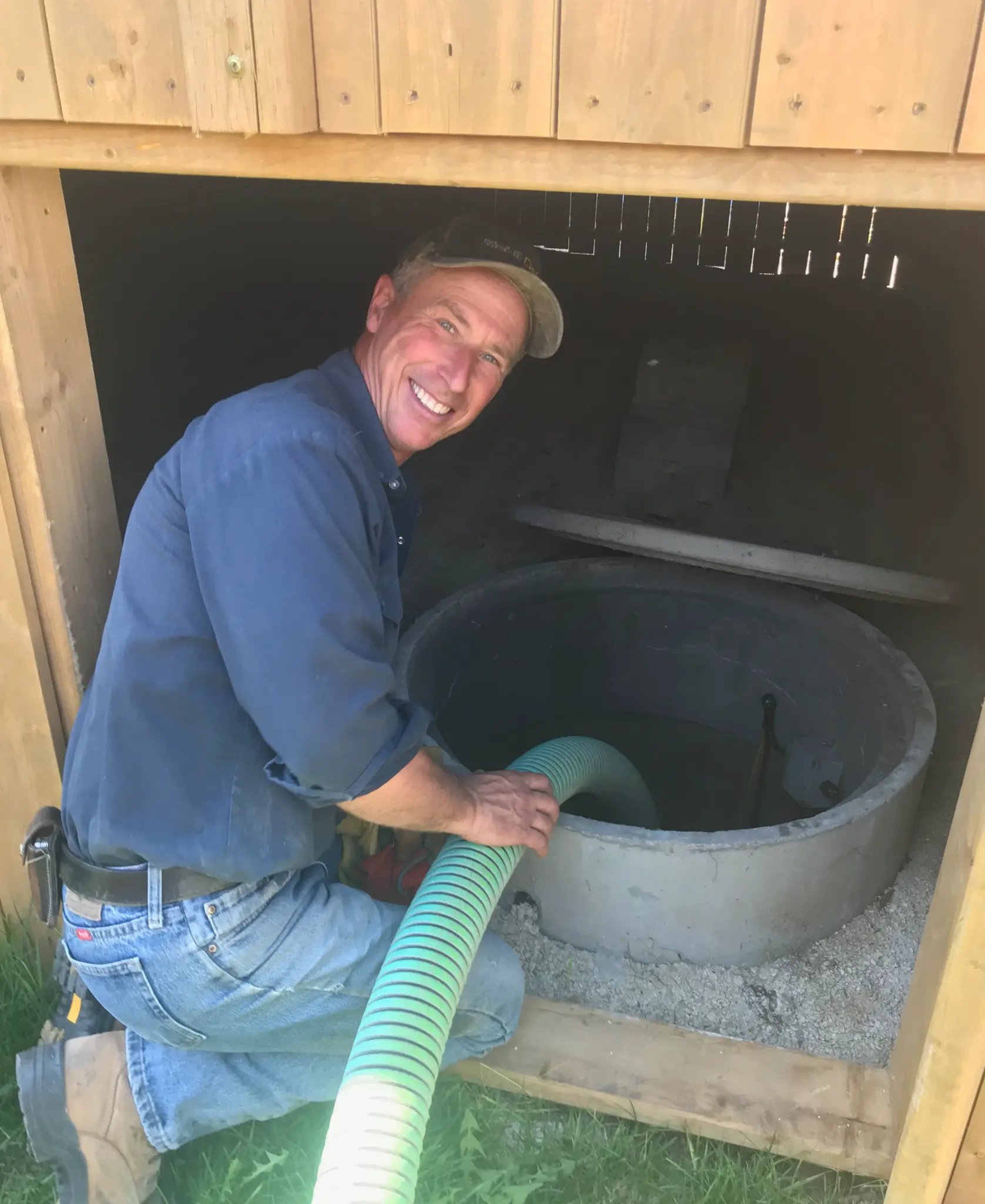 Jeff Bernacki performing septic service